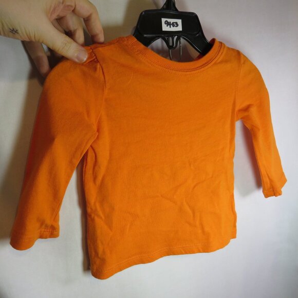 Baby smiling girl Jack O' Lantern face shirt with glitter accents costume - Picture 3 of 4